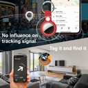 2 x Compatible with AirTag Holder Case with Keychain, 4 Pack Protective Cases Cover Tags GPS Tracker Item Tag Finders Accessories for Keys, Bags, LuggageBlack/White/Red/Blue