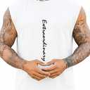 Verdusa Men's Graphic Tank Tops Summer Sleeveless Letter Crew Neck Shirt Tops Light White Small