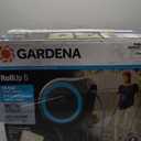 GARDENA Automatic Retractable Garden Hose Reel - 50 Feet - 360 Degree Swivel Outdoor Hose Reel with Metal Spike Base - Auto Retract - UV Resistant Housing - Easy Install No Tools Required - 18604