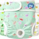 Pet Magasin Super Absorbent Reusable Dog Diapers for Females (3-Pack) - Ideal Heat Solution, Washable Doggie Diapers for Female Dog - Perfect Doggie in Heat & Period (Trending, L (17-24 Waist))