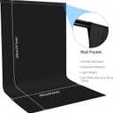 Small Black Screen Backdrops Photo Background for Photography, PULUZ 3.3ft6.6ft Cloth Background Kit Washable Curtain with 4 Clamps for Photoshoot YouTube Video Recording