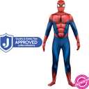 MARVEL Spider-Man Official Adult Deluxe Zentai Halloween Costume - Stretch Spandex with Hidden Zippers and Wrist Slits (Blue, L)