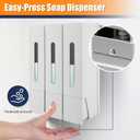 Shampoo Conditioner Dispenser 3 Chamber Wall Mounted Shower Soap Dispenser 400ml Shower Gel Shampoo Conditioner for Bathroom Kitchen Hotel Office Hospital (White)