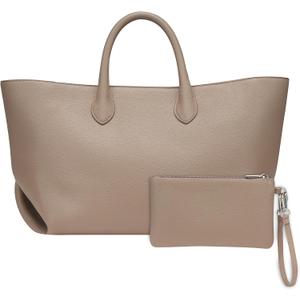 CHUNLI Leather Tote Bag for Women, Large Top-handle Handbags with Detachable Pocket for Work Travel Events Casual