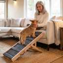 Adjustable Dog Ramp for Small Dogs, Foldable Pet Ramp for Bed & Couch, Non-Slip Indoor Ramp, Portable, Joint-Friendly Design, Supports up to 35 lbs
