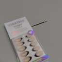 BTArtbox French Tip Press On Nails Almond - Black Press on Nails Short, Glue On Nails for Women Gift, Supremely Fit Natural Reusable Stick On Nails in 16 Sizes - 30 Fake Nails Kit, Black French