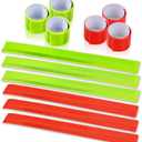 Reflective Bands, Reflective Slap Bracelet, Reflective Wristband High Visibility Reflectors, for Night Run, Night Cycling, Night Working (Yellow & Red)