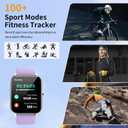 Smart Watch, Smartwatches for Men Women, 1.85" HD Fitness Tracker (Answer/Make Calls), 120+ Sport Modes, Heart Rate/Sleep Monitor, IP68 Waterproof Fitness Watch, Smartwatch (Purple)