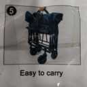 Collapsible Folding Wagon Cart, Large Capacity Outdoor Wagon Garden Cart with All-Terrain Wheels & Side Pockets, Heavy Duty Utility Beach Cart for Camping, Picnic, Fishing Activities, Black