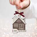 First Home Ornament 2025 - House Warming Gifts New Home 2025, New House Gift for Couple, Him Her, Housewarming Gift Ideas for Newhouse Owners, Wooden Ornaments for Christmas Tree Decorations