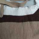 SweatyRocks Women's Striped Halter Tops Sleeveless Slim Fit Knit Cropped Tank Tops Brown, Large