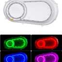 KEMIMOTO XP 1000 Outer Clutch Cover with RGB Lights Clear Belt Cover XP 900 CVT Clutch Plate Housing Compatible with 2017-2021 Polaris RZR Ranger, RZR 570, Replace OEM 2207124