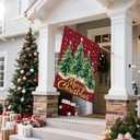 Artscope Merry Christmas Tree House Flag 28x40 Inch Double Sided, Seasonal Outdoor Winter Xmas Flag for Yard Farmhouse Holiday Decoration-Red