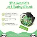 Mambobaby Float Non-Inflatable Baby Float with Canopy Five-Point Safety System 3D Canopy(Detachable) UPF 50+ Toddler Pool Floats 3-24 Months Air-Free Pearl-Foam Dual-Mode Infant Swim Floaties-Panda