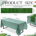 Moukeren 2 Pcs Golf Party Table Decorations 54 x 108 Inch Green and White Checkered Tablecloth 13 x 72 Inch Artificial Grass Table Runner for Golf Lovers Dining Centerpiece Party Supplies Decoration