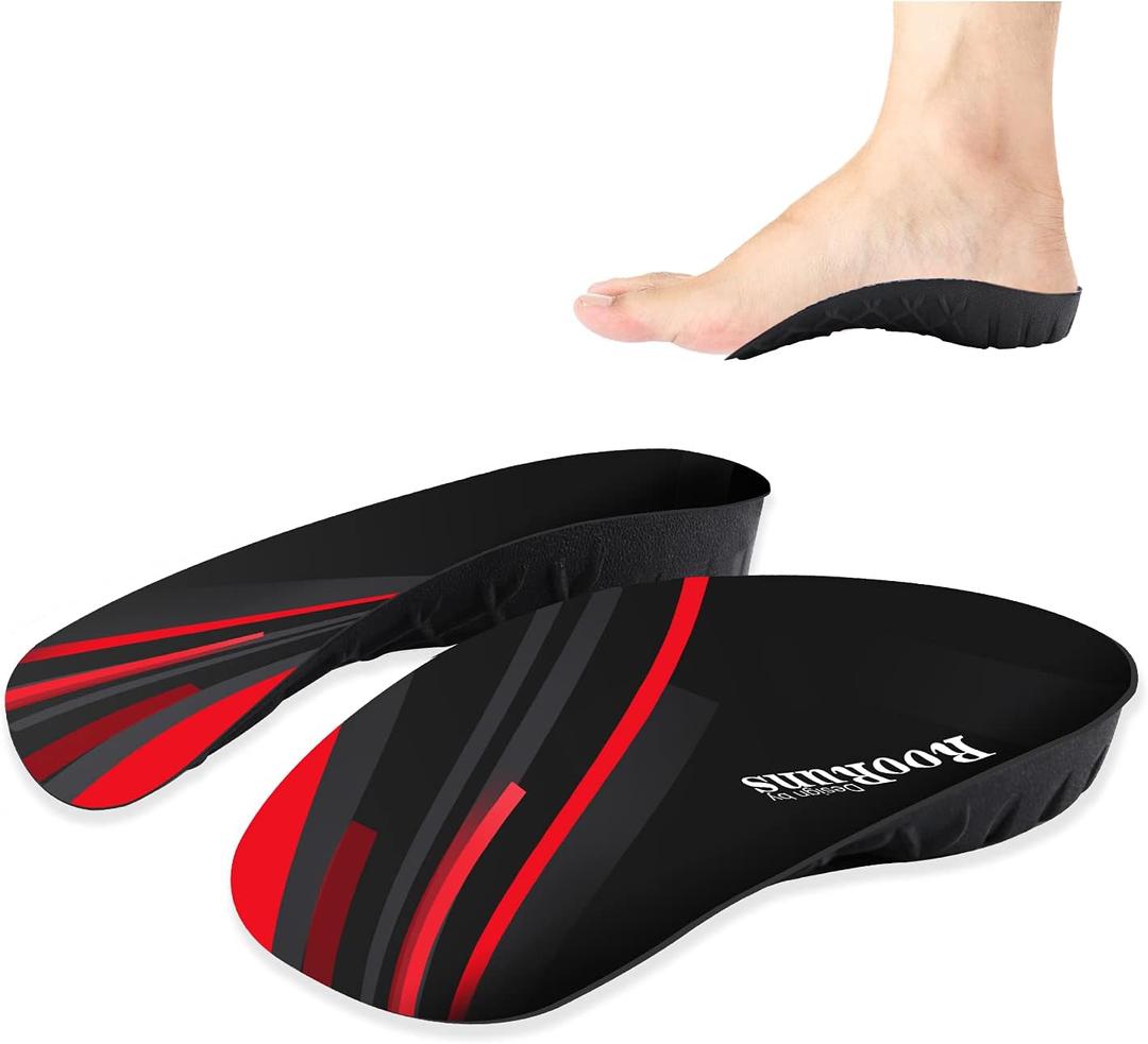 330+ lbs Plantar Fasciitis 3/4 Length Insoles, High Arch Support Orthotic Inserts for Women & Men, Flat Feet, Over-Pronation, Pain Relief for Walking Standing Running Heavy Duty Strong Support L