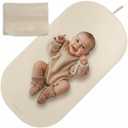 Beautiful Portable Baby Changing Pad - Wipeable and Easy to Clean Diaper Changing Mat - The Perfect Waterproof Vegan Leather Pad for Traveling (Beige)