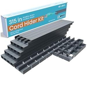 One Cord Channel Cable Concealer - 315 in One-Cord Cover for Wall, Mini Wire Hider for 1-2 Wires, Paintable Electric Cable Cover for Outside, Wall Mount TV Cord Hider (Gray)