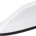 Car Shark Fin Antenna Cover, Roof Aerial Base AM/FM Radio Signal for Car SUV Truck, Vehicle Shark Fin Shape Cover with Adhesive Tape, Car Accessories Antenna Replacement Fits Most Cars (White)