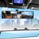 Broadway Car Rear View Mirror HD Anti Glare Universal 12 Inch large Field of View Panoramic Rearview Mirror with Wide Angle Blue Tint for Car SUV and Truck