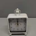 Vintage White Table Clock on Stand, Desk and Shelf Decor Clock, French Rustic Style Mantel Clocks for Farmhouse, Living Room, Bedroom, Bedside, Gift (8.5" H x 5.5" W)