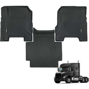Naibeve Floor Mats for 2019-2025 Volvo VNL 760/860 Semi Trucks/VHD New/VNR - All Weather Custom Fit for Volvo VNL Floor Mats Waterproof Interior Accessories