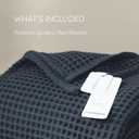 Premium Waffle Throw Blanket Queen XL Size Anthracite - Luxury, Pure 100% Turkish Cotton, Light & Airy Waffle All-Season Quilt - Decorative Bedspread (Anthracite, Queen XL 95" x 102" Inch)