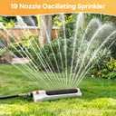 Lawn sprinklers for Yard, Lawn and Garden Covers Up to 3,200 sq. ft., Heavy Duty Metal Lawn Sprinkler with 19 Precision Nozzles, Adjustable Range Watering System with Independent Front & Back Control