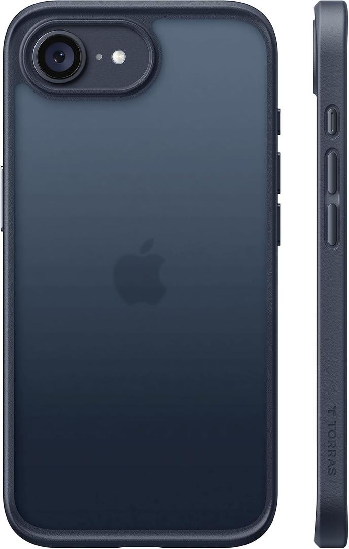 TORRAS for iPhone 17e Case & for iPhone 16e Case, 12FT Military-Grade Protection, Slim Thin Durable DIY Buttons Anti Scratch Shockproof Hard Back Case for iPhone 17e Phone Case, Translucent Black