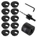 10 PCS 2 inch Desk Wire Cord Cable Grommets Hole Cover with Hole Saw Kit High Speed Bi-Metal Holesaw Drill Bits for Office PC Desk Cable Cord Organizer (Black)
