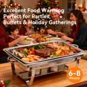Chafing Dishes for Buffet with Full-Size Pans, 9QT Chafing Dish Sets, 304 Stainless Steel Buffet Servers and Warmers,Food Warmers for Parties & Dinners, Warming Trays for Buffets Party