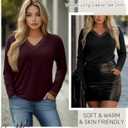 3 Pack Women's Plus Size Long Sleeve T-Shirts, Lace V Neck Loose Fit Tops Casual Fall Shirts Basic tee for Leggings (XXL)