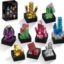 Mineral Building Block Set for Adults, 9 Pack Geology Rock Collection Gemstone Bonsai Building Toy, Creative Home and Office Decor for Men and Women, Birthday Gifts for Mineral Lovers 14+(614 PCS)