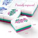 American Mahjong Tile Set, 160 Rose Pink 4 Layer Mah Jong Game Tiles with Tile Bag, Gift-Ready Storage Box, 4 Dice with Pouch, Mahjong Travel Tiles Set, Majiang Set, Majong, 1.2" x 0.9" x 0.6"