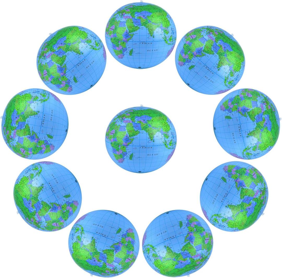 Coopay Inflatable Globe PVC World Globe Inflatable Earth Beach Ball for Beach Playing or Teaching