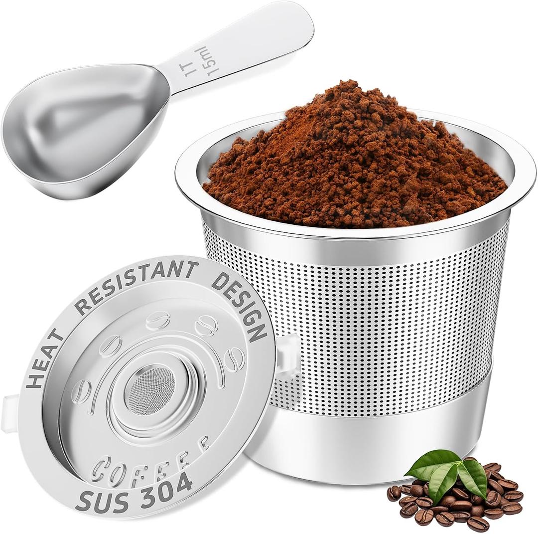 1 Pack Reusable K Cups Coffee Pods for Keurig 1.0: Stainless Steel Reusable Coffee Pods for Keurig Coffee Pods Reusable, BPA-Free, SUS 304, Scoop, Heat Resistant Handles
