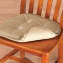 Klear Vu Omega Non-Slip Chair Cushions, Assembled in USA, U-Shaped Skid-Proof Seat Pads for Dining, Kitchen, Office, 15"x16", 2 Pack, Taupe