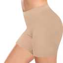 Womens Seamless Shaping Boyshorts Panties Tummy Control Underwear Slimming Shapewear Slip Shorts (Large, #A1 Beige(no Support))