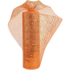 HUIHUANG Orange Deco Mesh 10 inch Wide Metallic Decorative Poly Mesh Ribbon Roll for Ester Day Wreaths Supplies, Swags, Garlands, Thanksgiving and Fall Decor-10 Yards