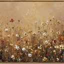 VIYYIEA Framed Canvas Wall Art Vintage Decor, Wall Decor for Living Room Bedroom Office Bathroom, Large Nature Landscape Flower Wildflower Oil Painting Prints, Home Decorations, 24x36inch
