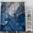 Baocicco Navy Blue Marble Shower Curtain Gold Line Cracks Drape Modern Abstract Luxury Texture Curtains Decorative for Bathroom Waterproof Fabric with Hooks 72x84 Inches Navy Blue a