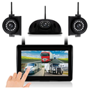 3-Camera Wireless RV Backup System, 7" 1080P Touch Screen with 1 Rear Camera for Furrion Pre-Wired Plug and 2 Side Cameras, IP69 Waterproof, IR Night Vision Camera for RV Trailer, WF703
