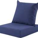 Outdoor Deep Seat Cushion Set, 24x24 Inch Water-Resistant & Fade-Resistant Outdoor Chair Cushions, Patio Furniture Cushions with Removable Cover for Patio Chair, Sofa,Navy Blue (Set of 1) (24*24+5.75/25*22.5")