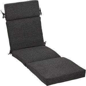 Arden Oceantex Outdoor Chaise Lounge Cushion, 72 x 21, Patio Cushion, Rain-Proof, Fade Resistant, Ink Charcoal Black