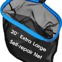 20'' Self-Repair Pool Skimmer Net Pool Cleaning Net with Heavy Duty Nylon Mesh, Aluminum Frame, Deep Debris Bag, for Above Ground Pool In-ground Pool Leaf Rake Net (Without Pole)