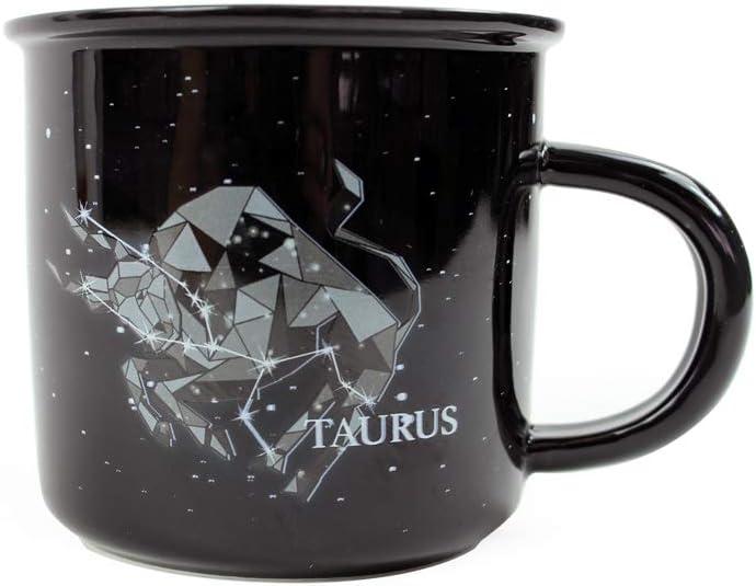 Creature Cups - Taurus Ceramic Mug - 13.5 oz Astrology Coffee Cup with Horoscope Traits Inside