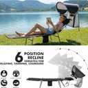 Backpack Beach Tanning Lounge Chair with Canopy Shade Face Hole Padded Adjustable Washable, 6 Position Layout Chair for Outside Sunbathing Poolside Lawn, UPF 50+ Wind-Resistant Sun Shade, 2 Pack