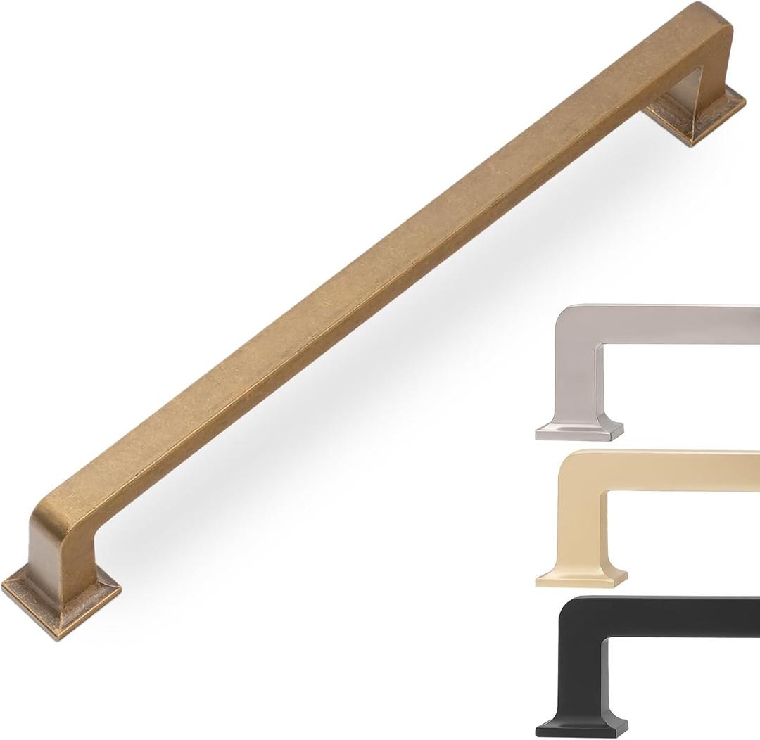 6 Pack 7 Inch Cabinet Pulls Antique Brass Kitchen Cabinet Handles Zinc Alloy Drawer Pulls Solid Cabinet Hardware