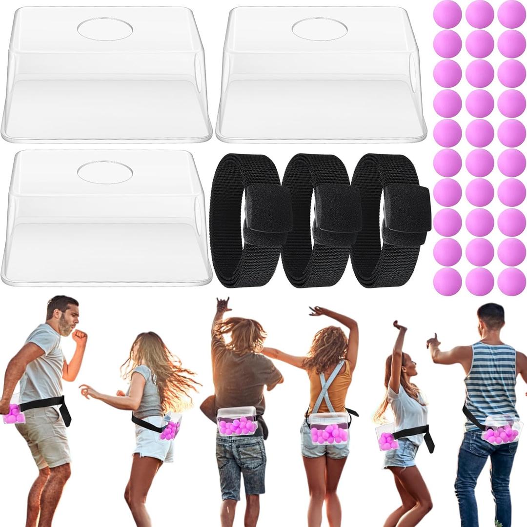 Vinsot 3 Sets Baby Shower Games Bridal Funniest Baby Shower Play, Interactive Shaking Balls for Boy or Girl, Table Tennis Twerk Game (Purple)