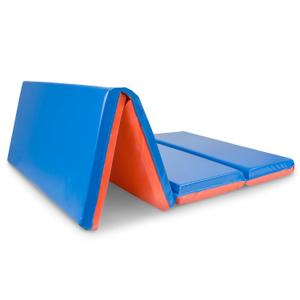ProSource Four-Fold Kids Rest Mat, 2-inch Thick Sleeping Mats for Kids, Foam Foldable Cushion for Child Comfort, 48-in - Blue/Red
